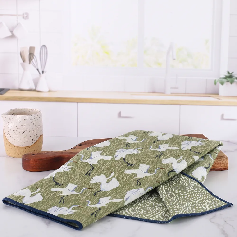 Egret & Reed blu Eco Kitchen Tea Towel