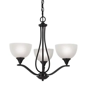 Bristol Lane 23'' Wide 3-Light Chandelier - Oil Rubbed Bronze with White Glass 1
