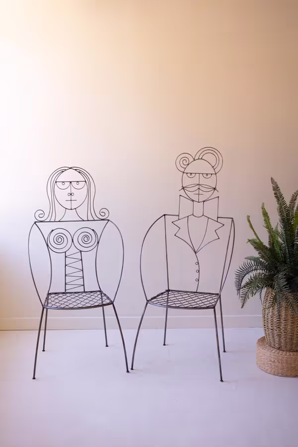 Set of 2 Iron Man and Woman Chairs