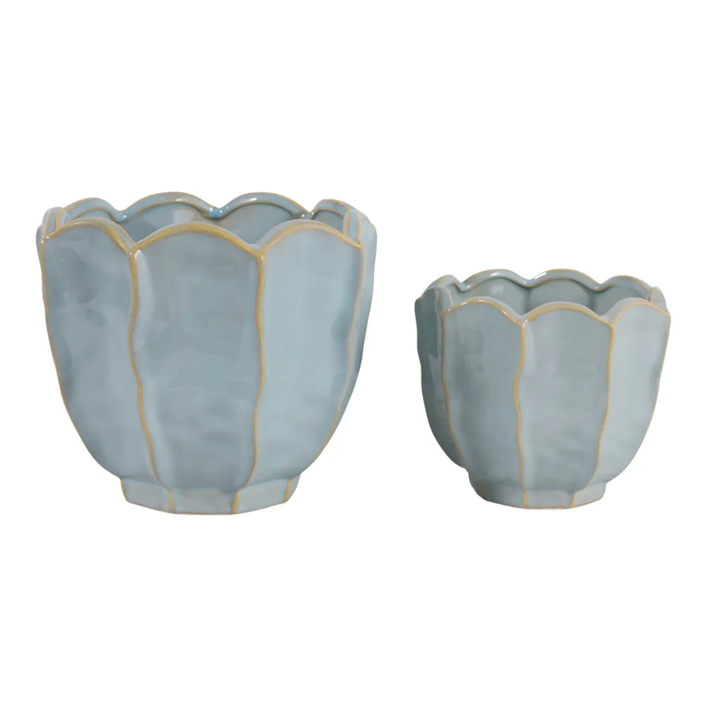 ASHTON SET OF 2 BLUE PLANTER 7 (IN)