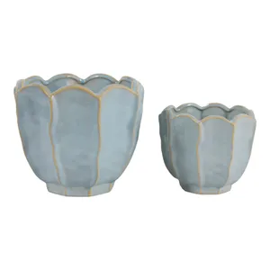 ASHTON SET OF 2 BLUE PLANTER 7 (IN) 1