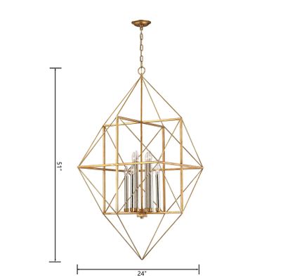 Connexions 24″ Wide 8-Light Chandelier - Gold Leaf