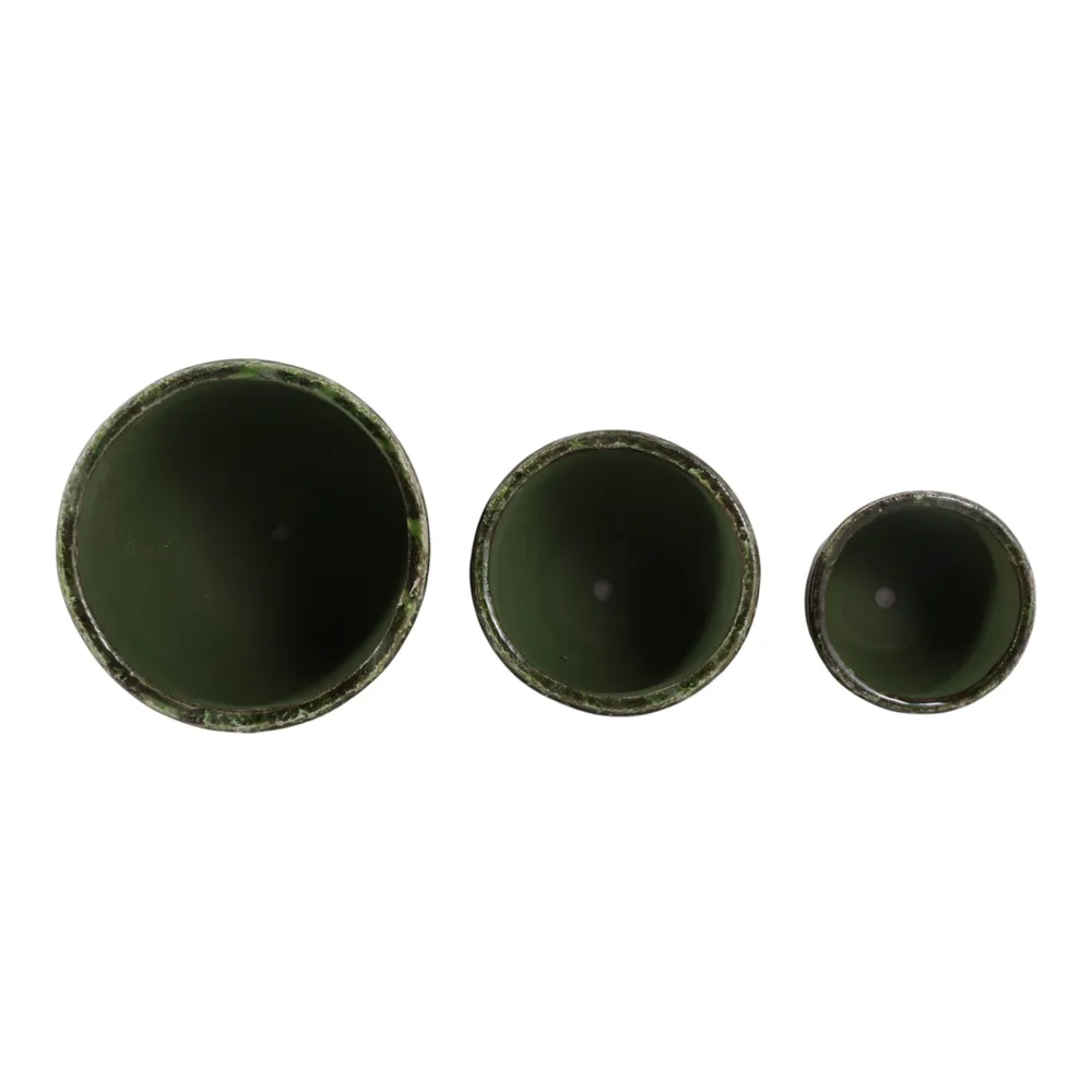 HAYFORDWAY SET OF 3 GREEN PLANTER 8 (IN)