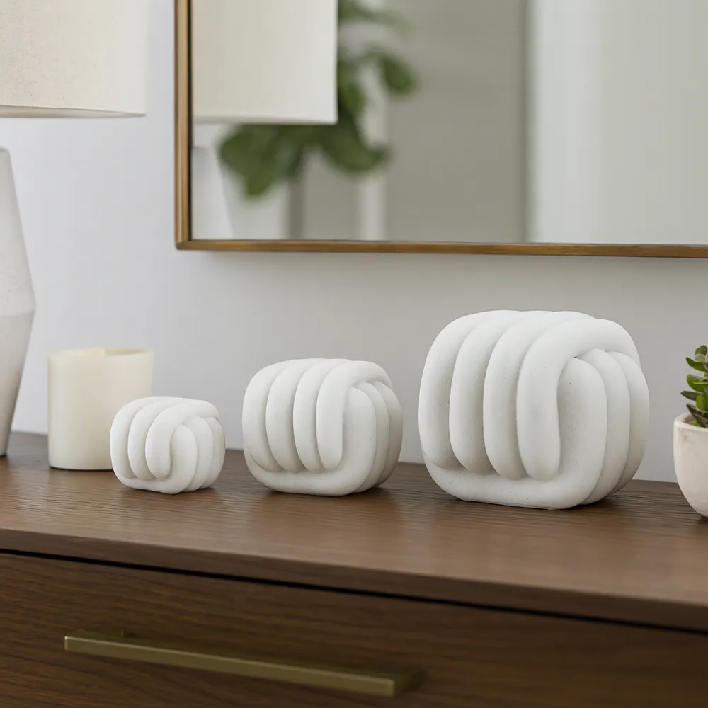 BARNETRIDGE SET OF 3 WHITE DECOR 5 (IN)