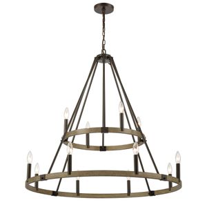 Transitions 36'' Wide 12-Light Chandelier - Oil Rubbed Bronze 1