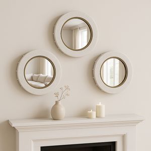 BRAMWORTH SET OF 3 WHITE MIRRORS 18 (IN) 2