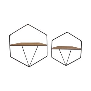 IRVINGMILL SET OF 2 BROWN WALL SHELF 17 (IN) 7