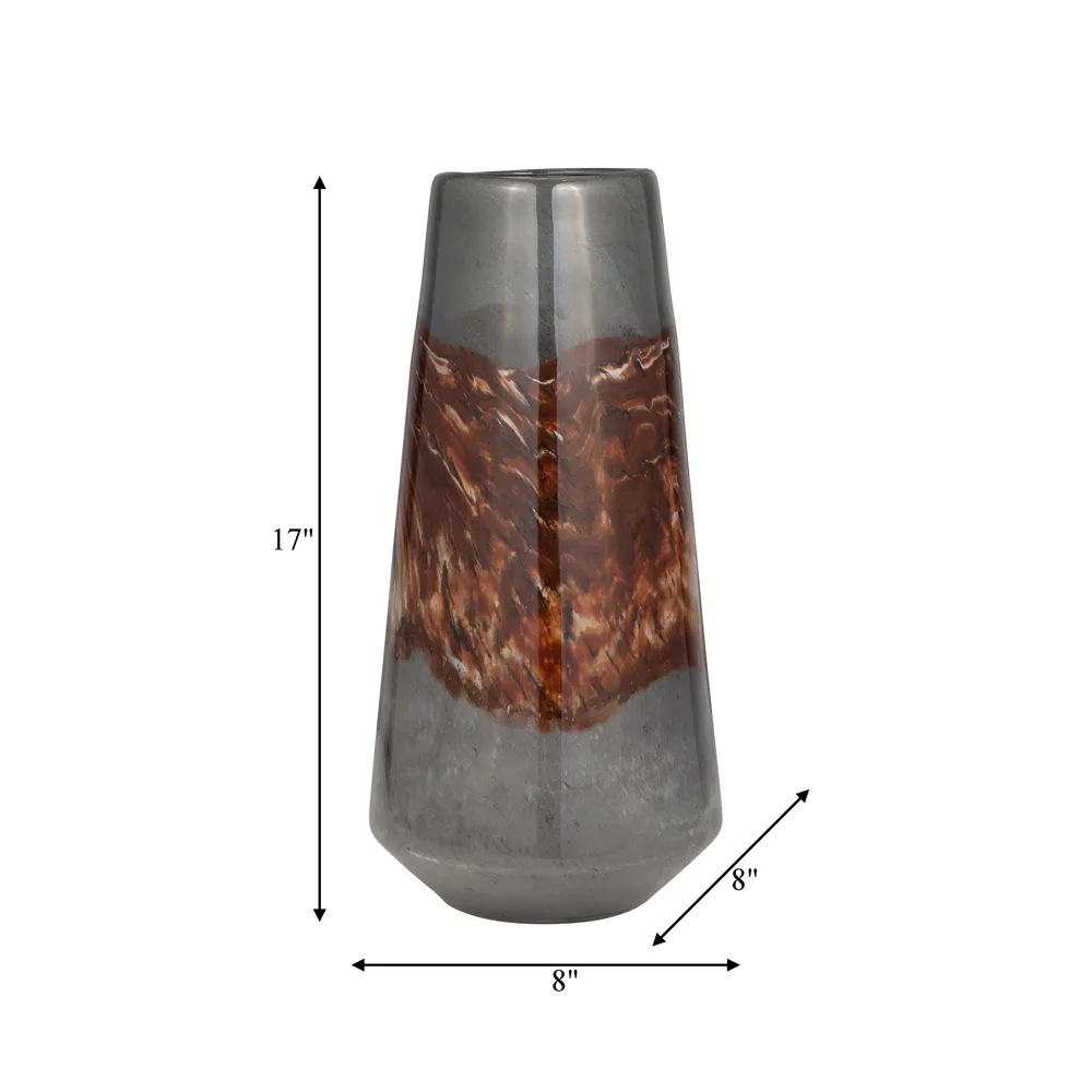 EVERTONVALE BLACK GLASS VASE 17 (IN)