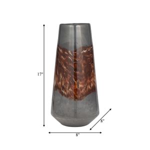 EVERTONVALE BLACK GLASS VASE 17 (IN) 8