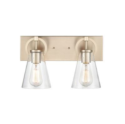Harnell 15″ Wide 2-Light Vanity Light - Champagne Gold