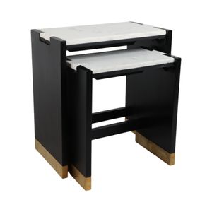 KELSEYWAY SET OF 2 BLACK TABLE 24 (IN) 7
