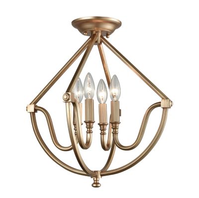 Stanton 16″ Wide 4-Light Semi Flush Mount - Matte Gold
