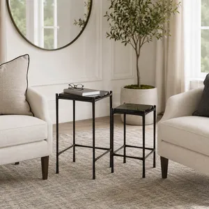 DRAKEROSE SET OF 2 BLACK TABLE 25 (IN) 12