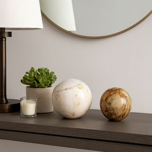 ELDERVIEW SET OF 2 IVORY ORBS 6 (IN) 10