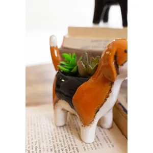 Set of 5 Ceramic Dog Planters 3