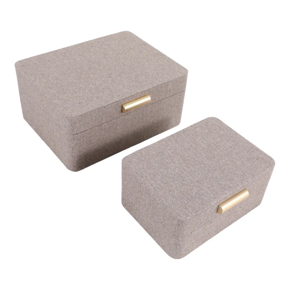 EVERTONPORT SET OF 2 BROWN BOXES 4 (IN)