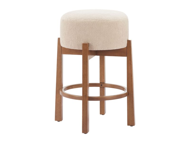 Nade Counter Stool Beige & Walnut 5