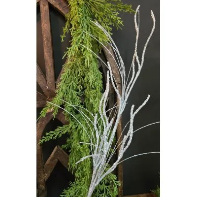 Silver Glitter Grass Pick