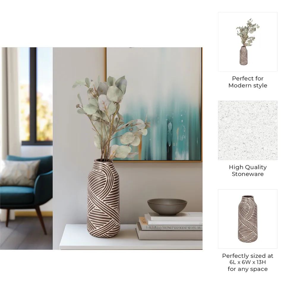NOLANRUN BROWN VASE 13 (IN)