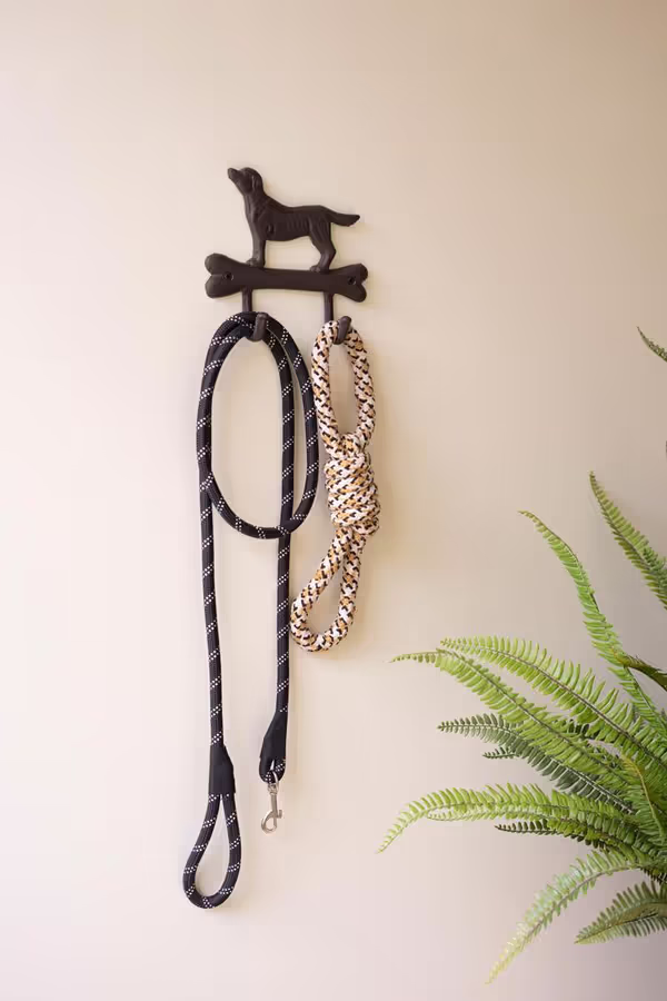 Cast Iron Dog with Bone Wall Hook