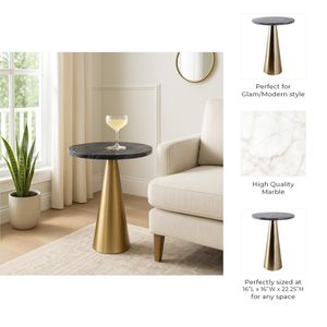 DERMOTCLIFF BLACK TABLE 23 (IN) 10