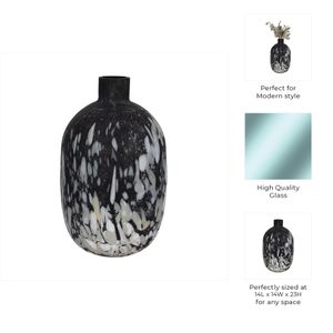 LUKEVIEW BLACK GLASS VASE 23 (IN) 9