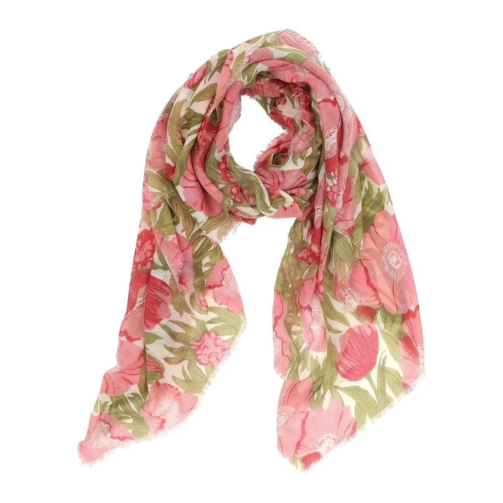 Icelandic Poppies Pink Featherweight Scarf