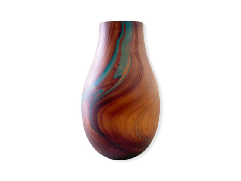 BULB VASE/OIL PATTERN NATURAL 1
