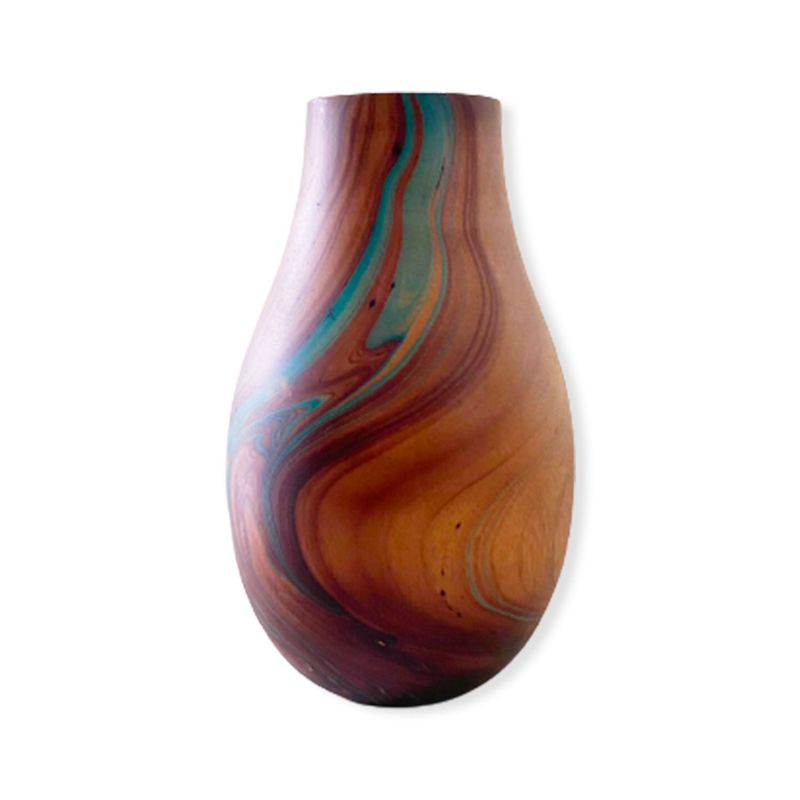 BULB VASE/OIL PATTERN NATURAL