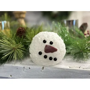 Round Snowman Moving Flame LED Candle 6x5.5in 2