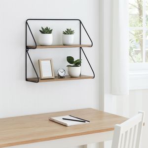 LUCASDALE BLACK WALL SHELF 17 (IN) 2
