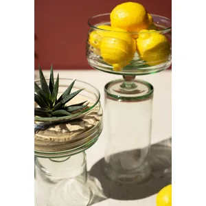 Set of 2 Reversible Glass Compotes 2