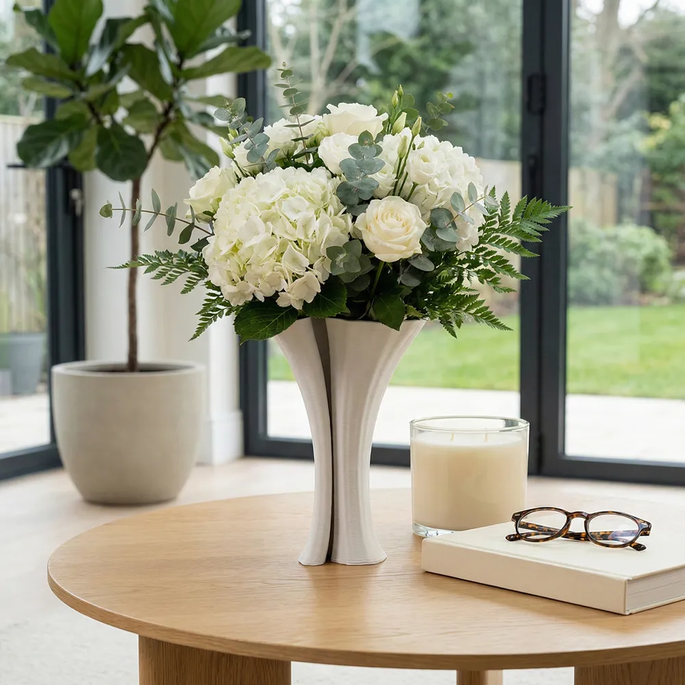 WRENMORE WHITE VASE 11 (IN)