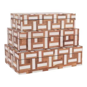 HARVEYLAND SET OF 3 BROWN BOXES 4 (IN) 1