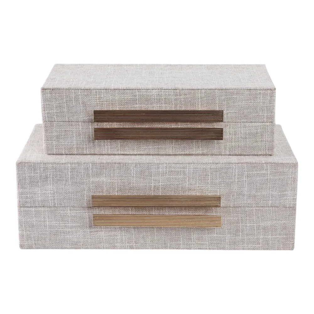 HARLANWELL SET OF 2 WHITE BOXES 5 (IN)