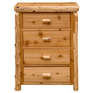Cedar Log Four Drawer Chest - Weathered - Standard Line 4