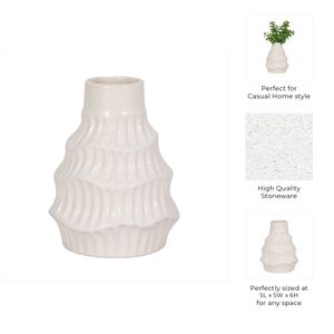 WELDONBEACH WHITE VASE 6 (IN) 9