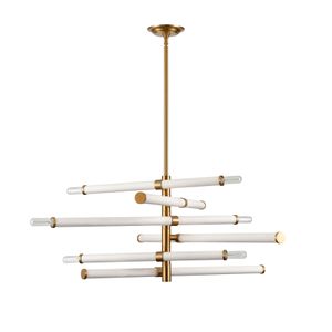 Crosspiece 39'' Wide 6-Light Chandelier - White 7