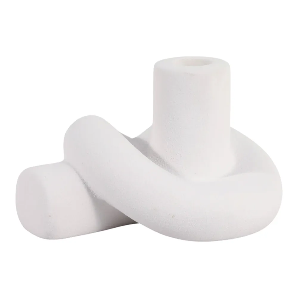 DUNCANCROSS WHITE CANDLE HOLDER 4 (IN)