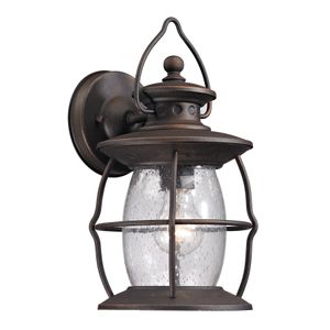 Village Lantern 13'' High 1-Light Outdoor Sconce - Weathered Charcoal 1