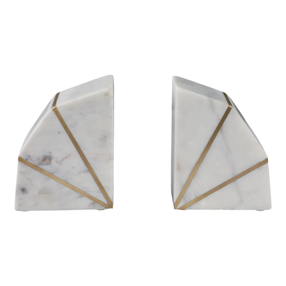 ORTONFORD SET OF 2 WHITE BOOKENDS 6 (IN)