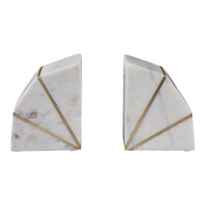 ORTONFORD SET OF 2 WHITE BOOKENDS 6 (IN) 1