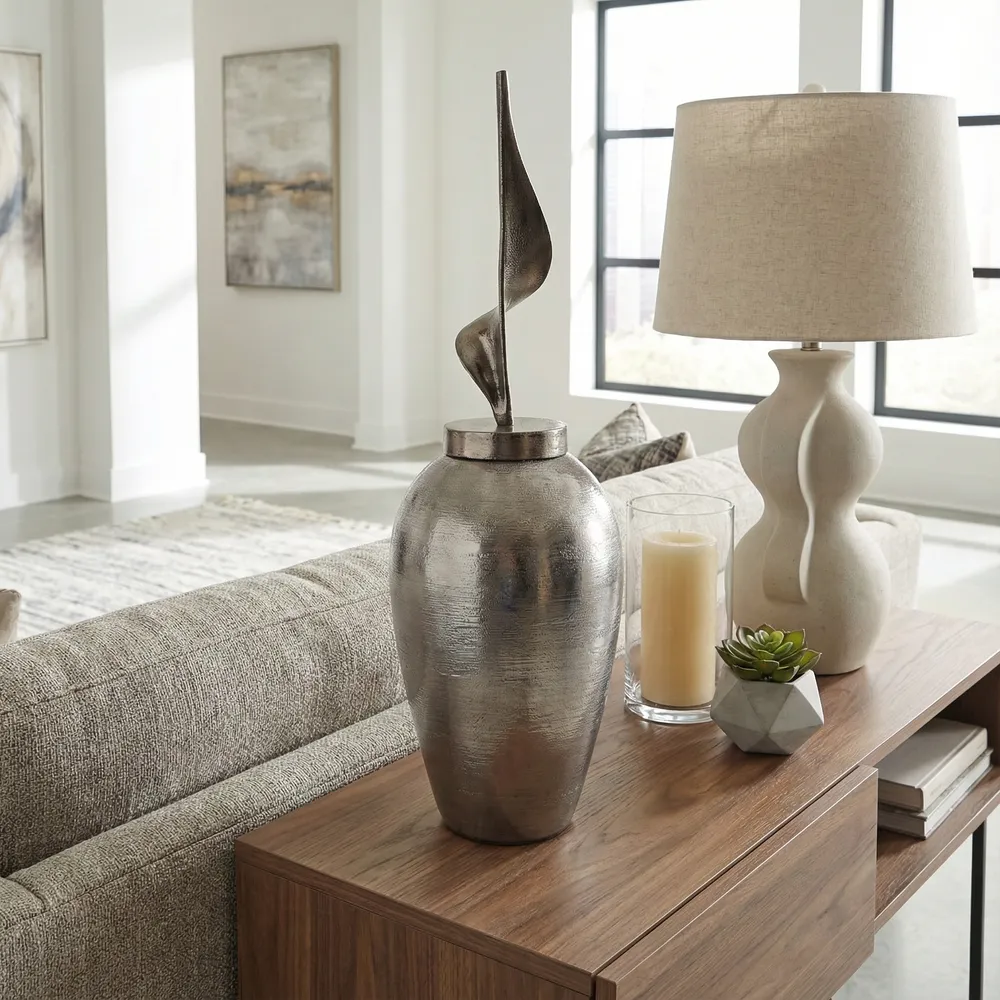 GUNNARGROVE GRAY GLASS VASE 26 (IN)
