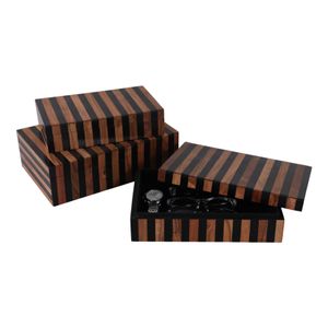 DEMPSEYBURN SET OF 3 BROWN BOXES 4 (IN) 3