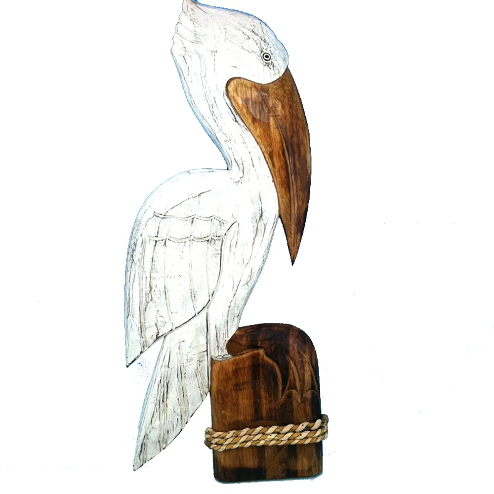 24" PELICAN ON PILING WALL PLAQUE