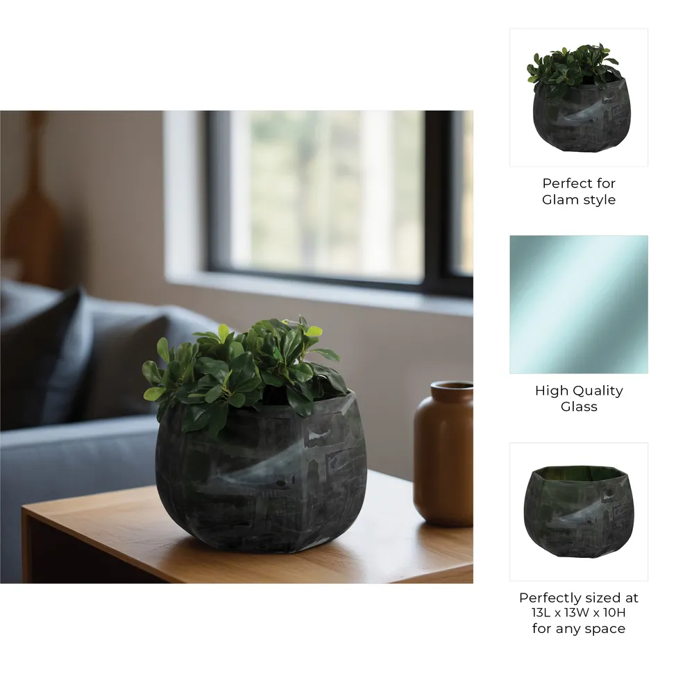 DYLANDALE GREEN GLASS VASE 10 (IN)