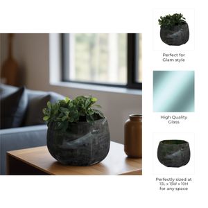 DYLANDALE GREEN GLASS VASE 10 (IN) 9
