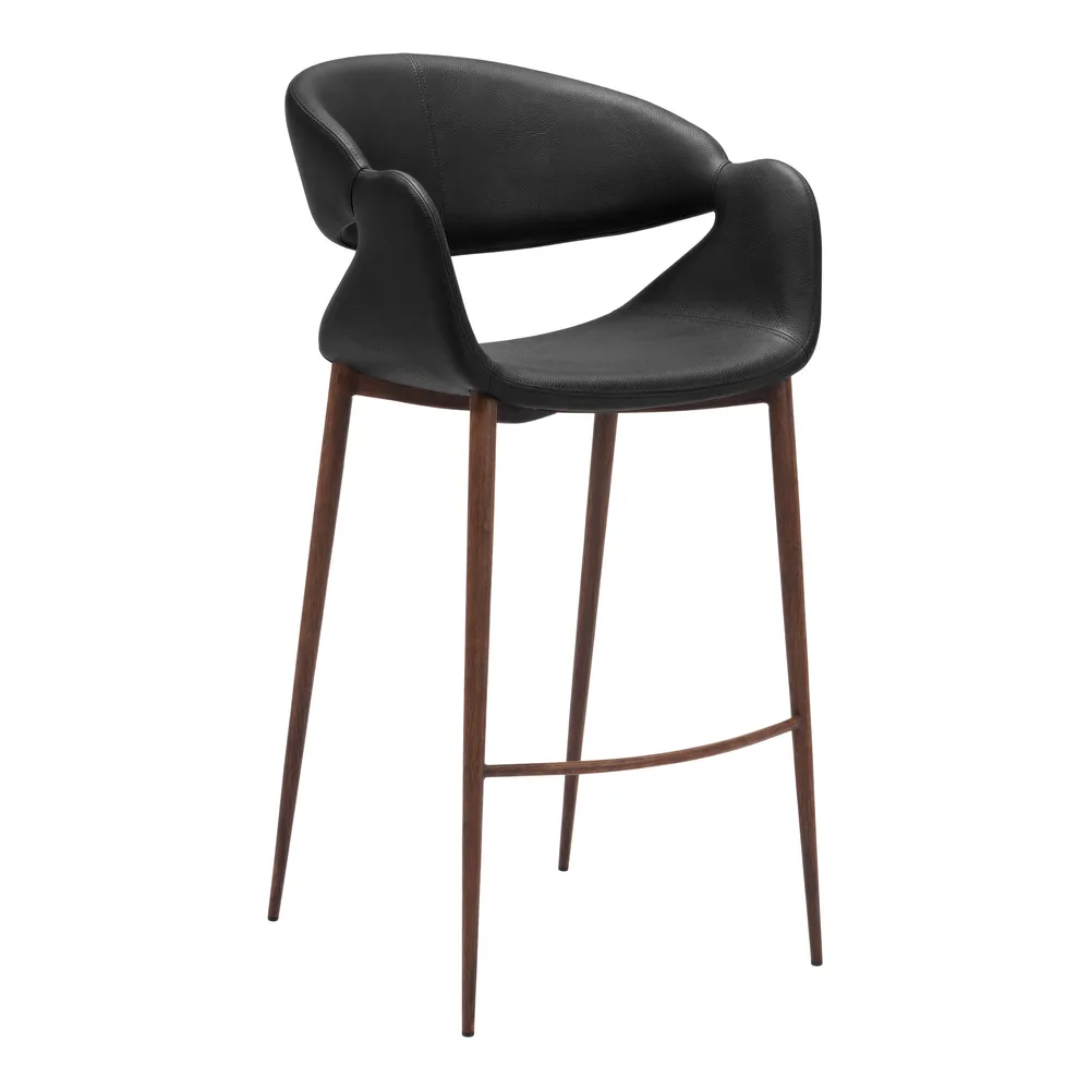 Limay Barstool Black & Walnut