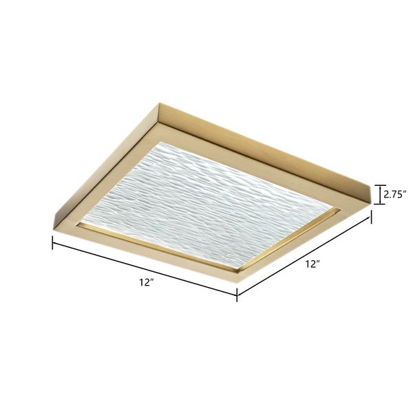 For-Square 12'' Wide Integrated LED Flush Mount - Satin Brass