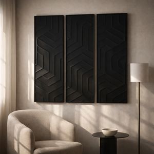 CASPERMOOR SET OF 3 BLACK ART 59 (IN) 12